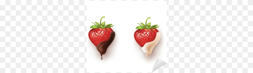 Strawberry And Chocolate Black And White Weikfield Jelly Crystals Strawberry, Berry, Food, Fruit, Meal Png Image