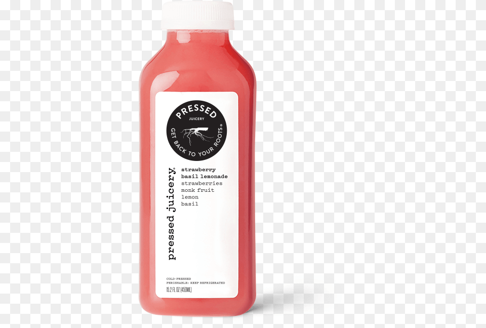 Strawberry Basil Lemonade Pressed Juicery Rose Lemonade, Bottle, Food, Ketchup, Beverage Free Png