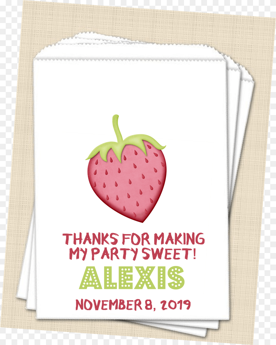 Strawberry Birthday Party Favor Bags Johnny Allen Tennis, Produce, Plant, Mail, Greeting Card Free Png