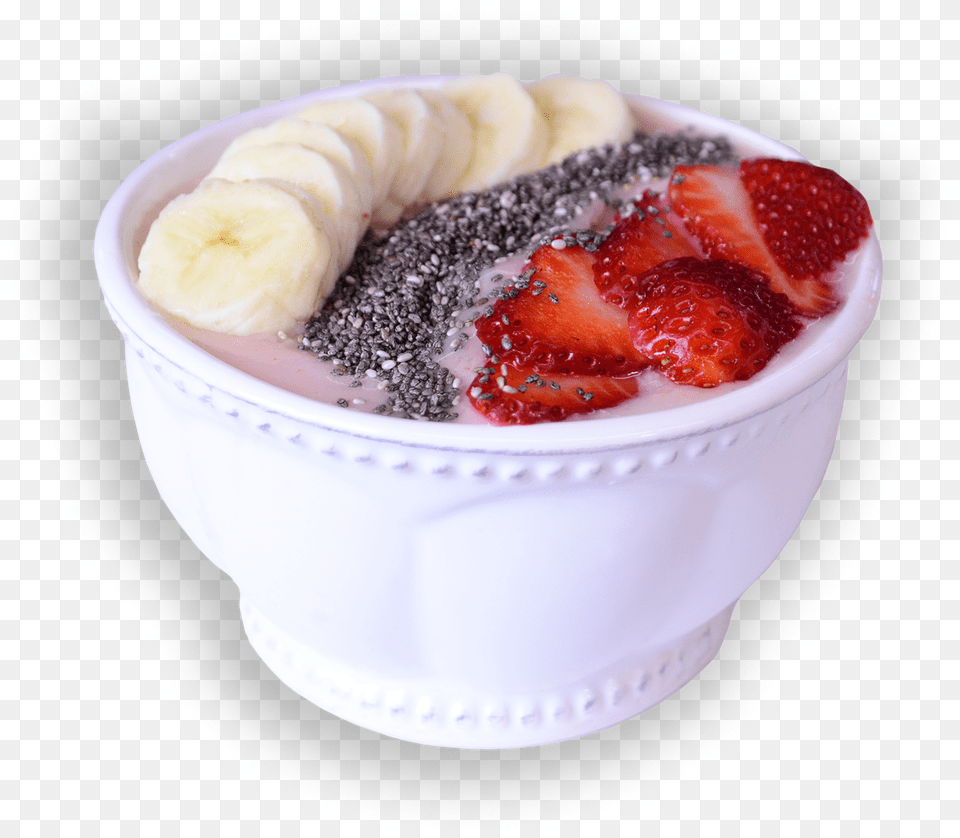 Strawberry Bowl Blancmange, Ice Cream, Cream, Dessert, Food Free Png