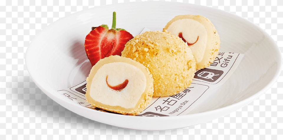 Strawberry Cheesecake Mochi Mochi Balls Yo Sushi, Food, Food Presentation, Plate, Cream Free Png Download