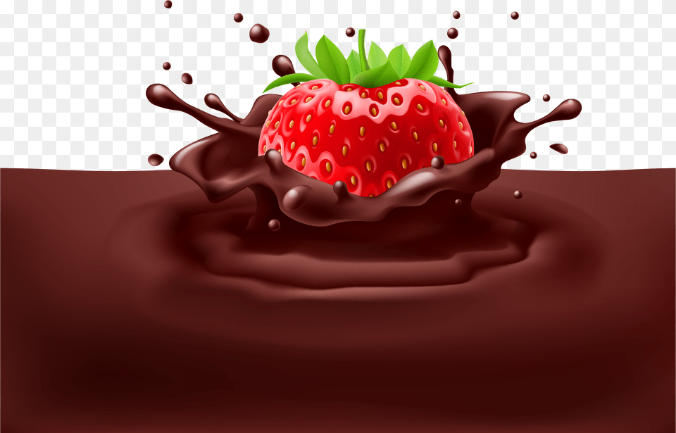 Strawberry Chocolate Food Clip Strawberry With Chocolate, Berry, Fruit, Plant, Produce Png