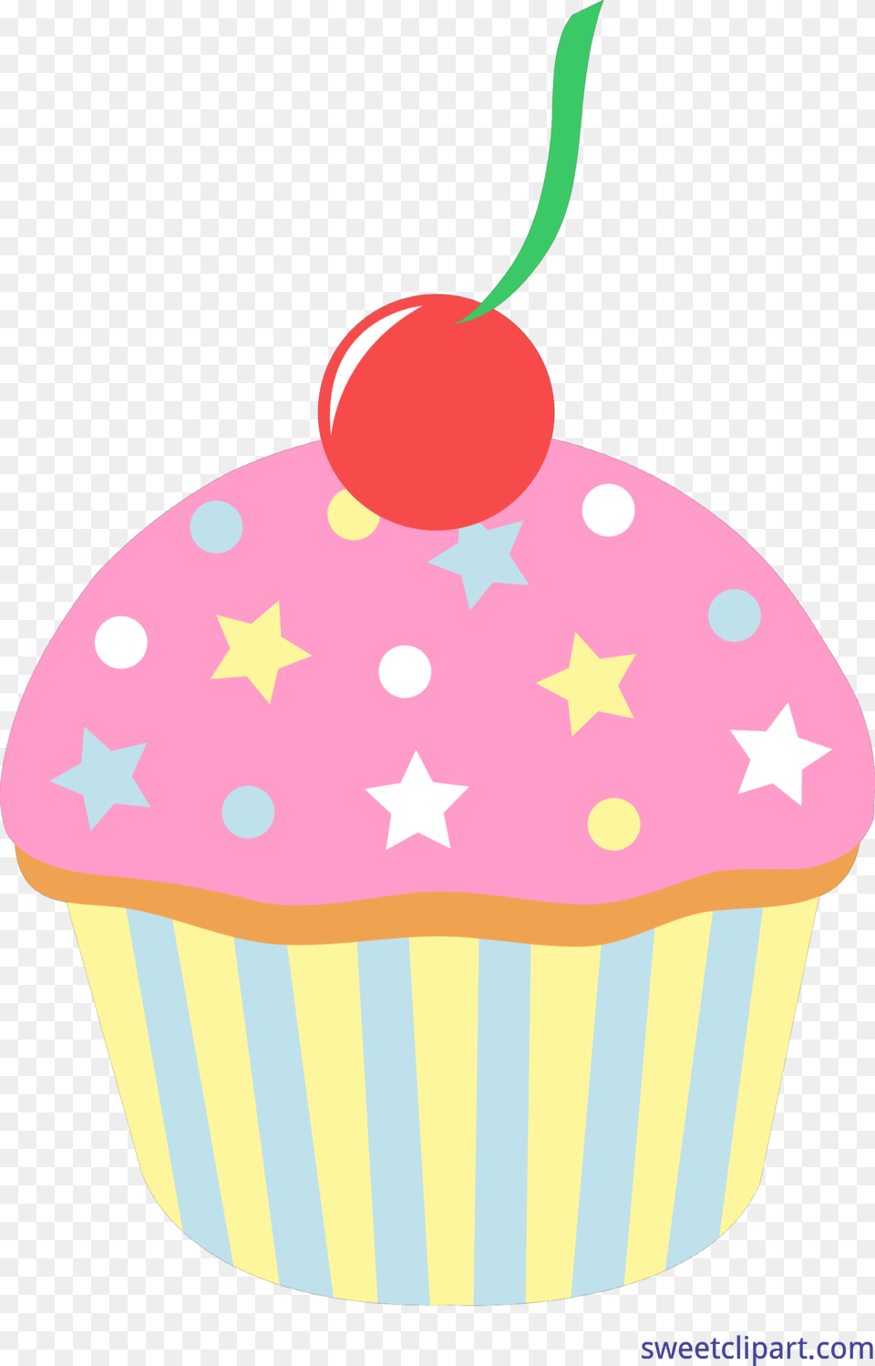 Strawberry Clipart Cupcake Cartoon Cupcake With Sprinkles, Cake, Cream, Dessert, Food Png Image