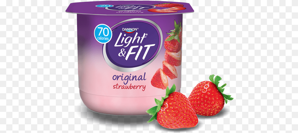Strawberry Clipart Potassium Light Amp Fit Yogurt Greek Nonfat Black Cherry, Berry, Dessert, Food, Fruit Free Png