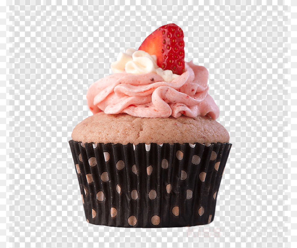 Strawberry Cupcake Clipart Cupcake American Muffins Bakers Pantry Cupcake And Muffin Containers Individual, Food, Cake, Cream, Dessert Free Png Download