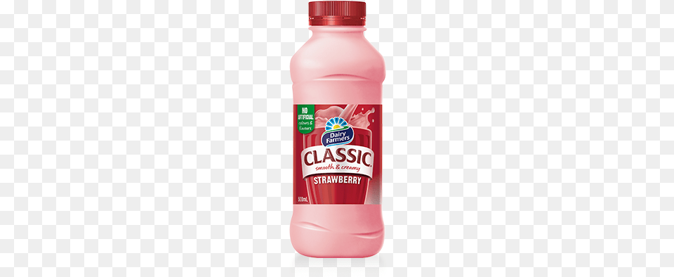Strawberry Dairy Farmers Strawberry Milk, Food, Ketchup, Beverage, Bottle Png Image