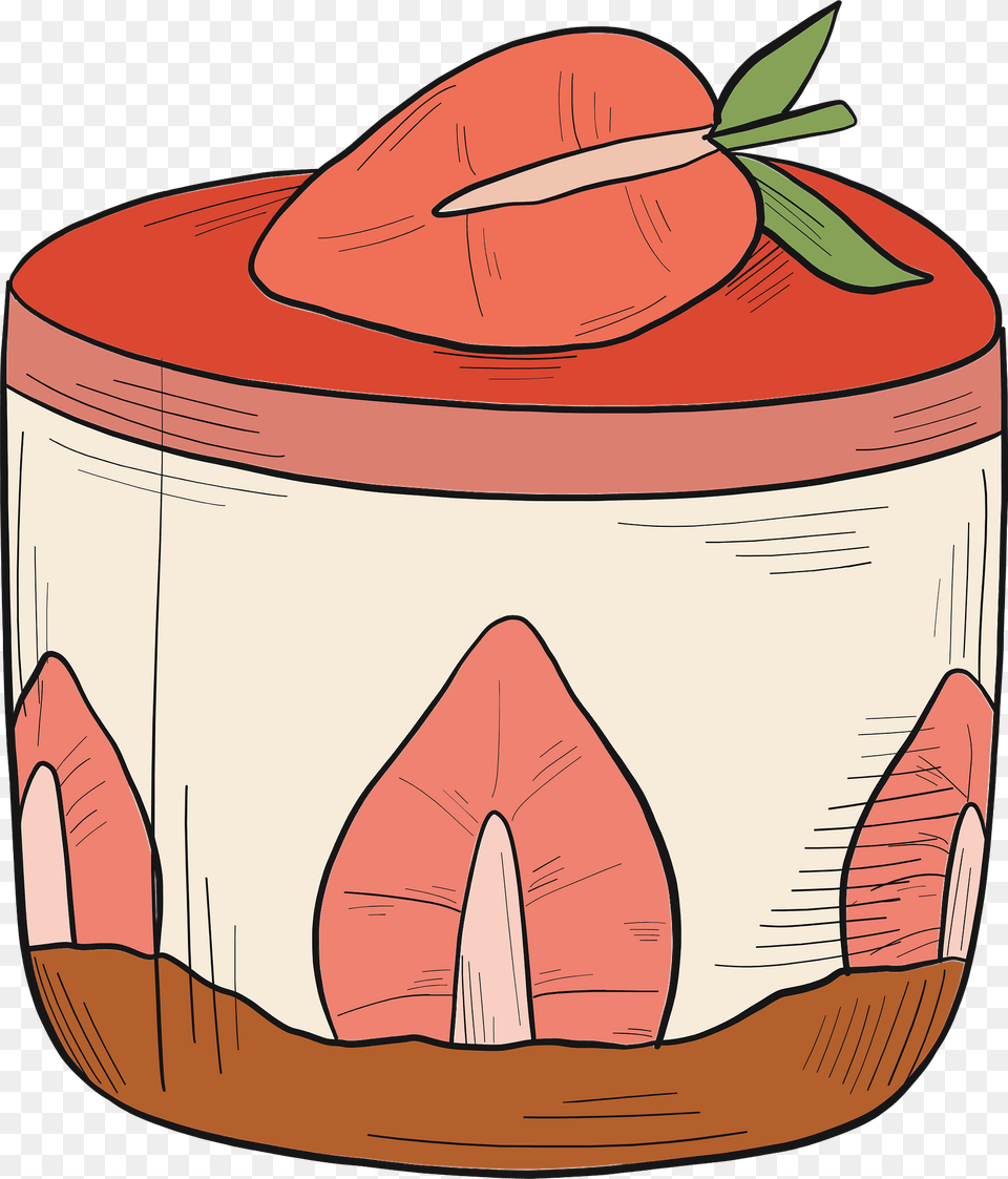 Strawberry Dessert Clipart, Jar, Cream, Food, Ice Cream Png