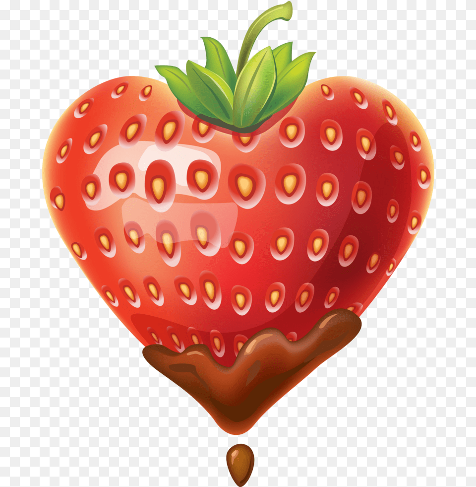 Strawberry Dipped In Chocolate Strawberries Shaped Like A Heart, Berry, Food, Fruit, Plant Png Image