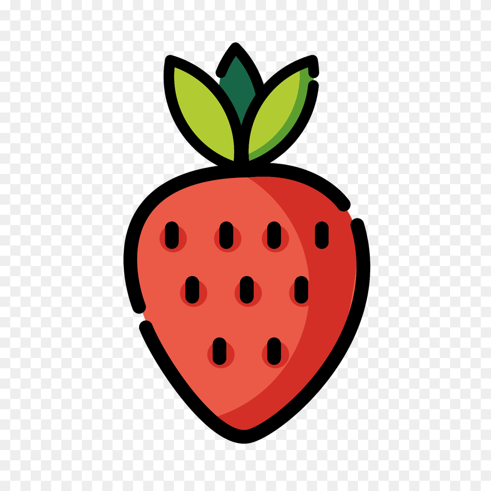 Strawberry Emoji Clipart, Berry, Food, Fruit, Plant Png