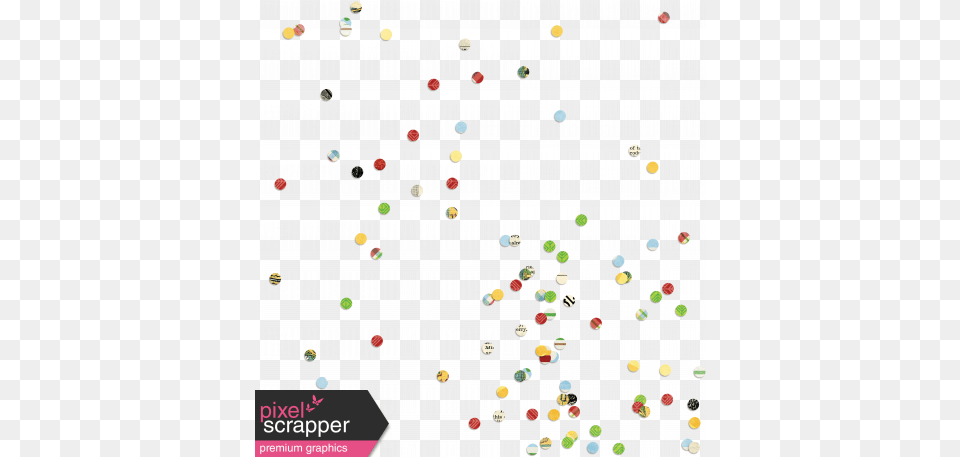 Strawberry Fields Shadowed Confetti Circles Scatter Transparent Red Green Confetti, Paper Free Png Download