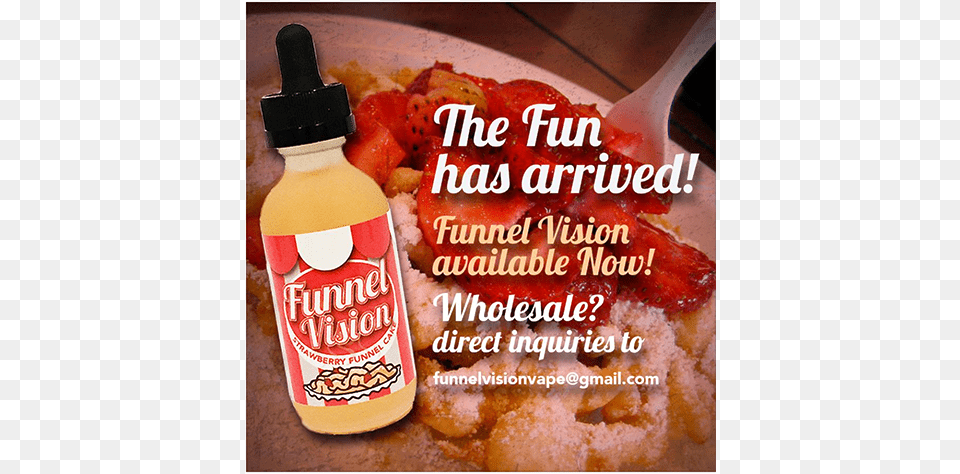 Strawberry Funnel Cake Team Review Spinfuel Emagazine Funnel Cake, Food, Ketchup, Meal Png