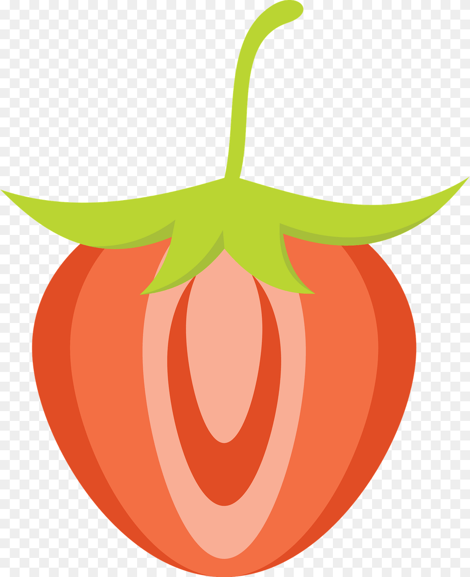 Strawberry Half Clipart, Vegetable, Tomato, Produce, Plant Png Image