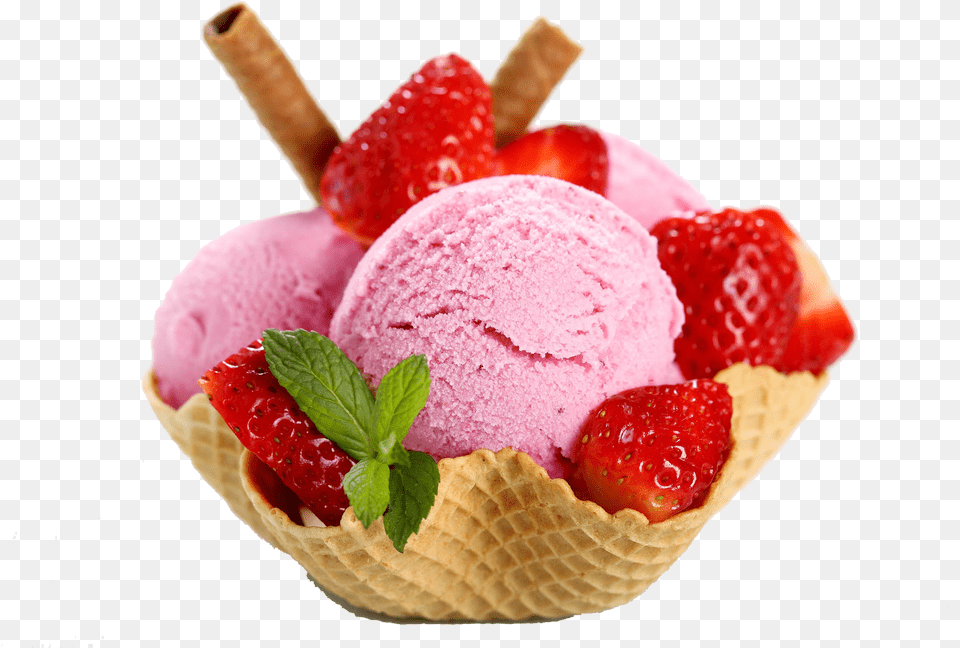 Strawberry Ice Cream, Dessert, Food, Ice Cream, Frozen Yogurt Free Png