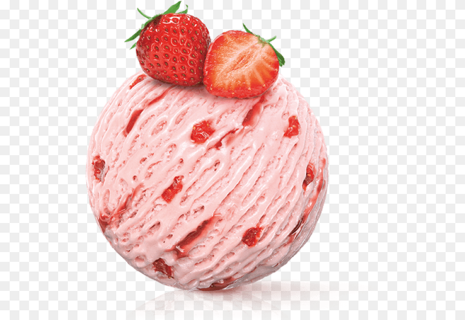 Strawberry Ice Cream Ice Cream Flavors Strawberry, Food, Dessert, Ice Cream, Produce Png Image