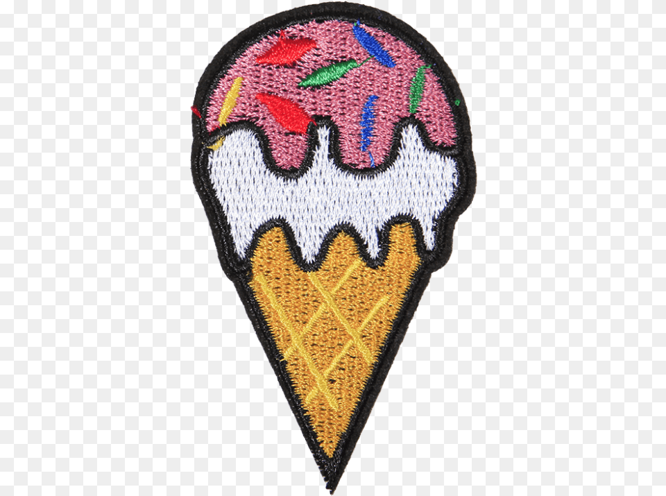 Strawberry Ice Cream Polyester Embroidery Patch Ice Cream, Badge, Logo, Symbol Png