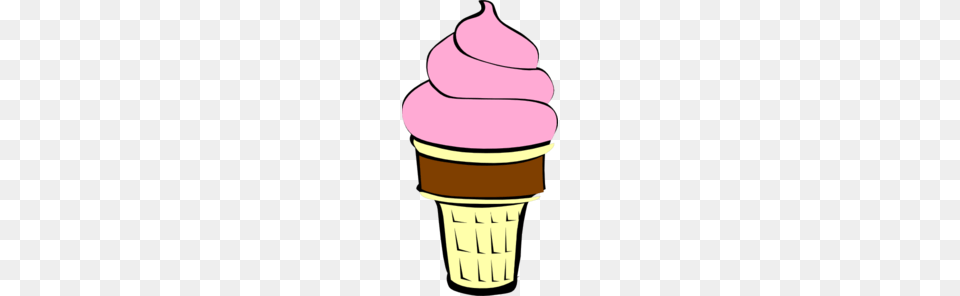 Strawberry Ice Cream With Chocolate Cone Clip Art, Dessert, Food, Ice Cream, Soft Serve Ice Cream Free Png