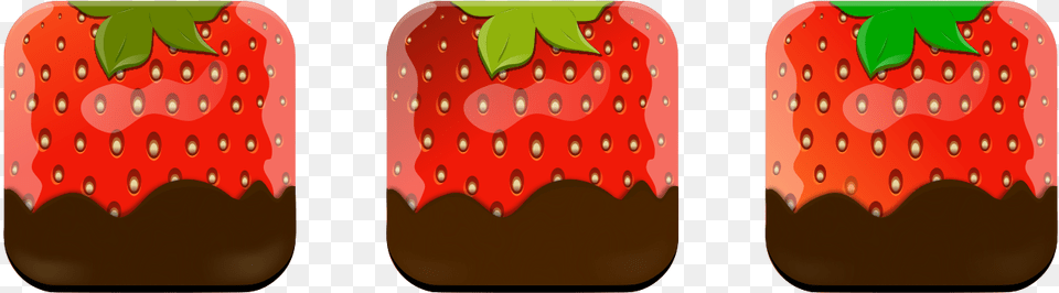 Strawberry Icon Red Green Chocolate Button Strawberry, Berry, Food, Fruit, Plant Png