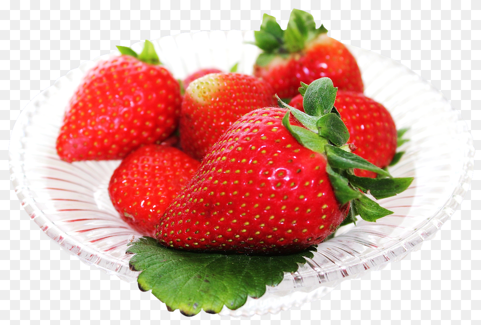 Strawberry In A Plate, Berry, Food, Fruit, Plant Free Png Download