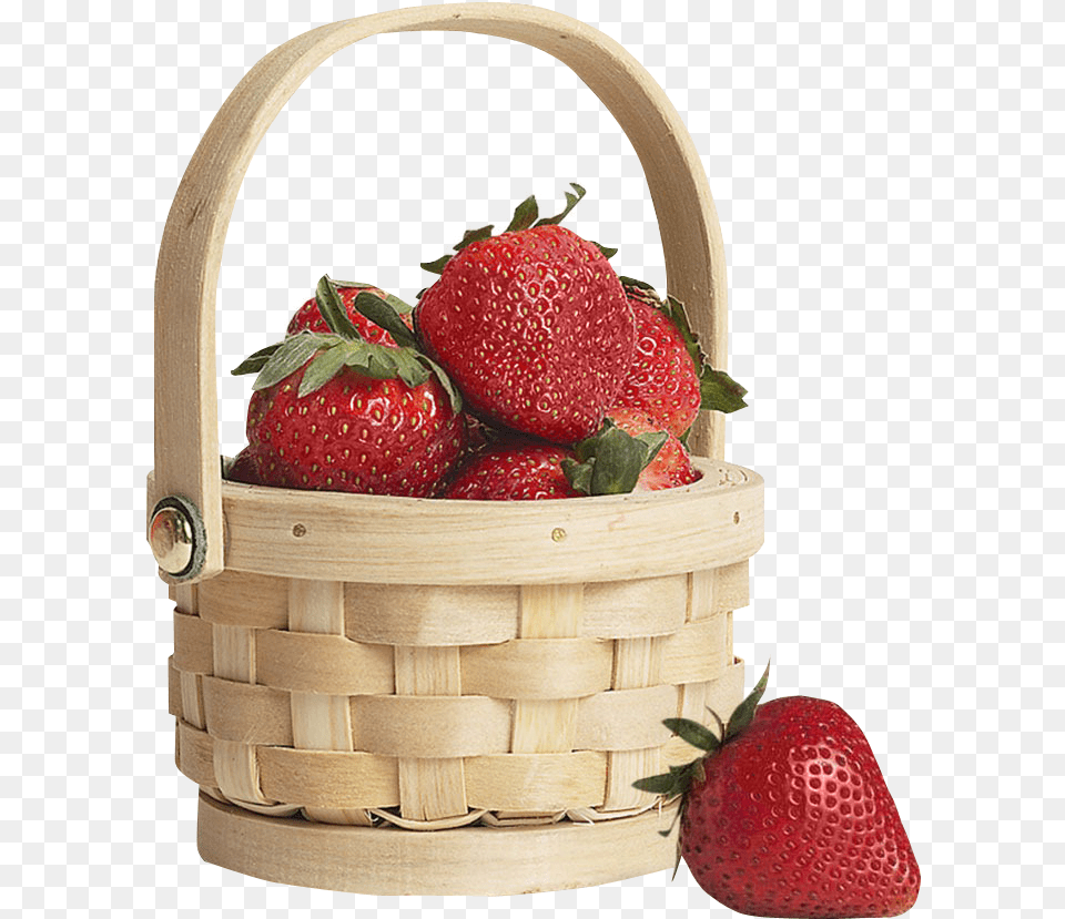 Strawberry In Basket Strawberry Basket, Berry, Food, Fruit, Plant Free Transparent Png