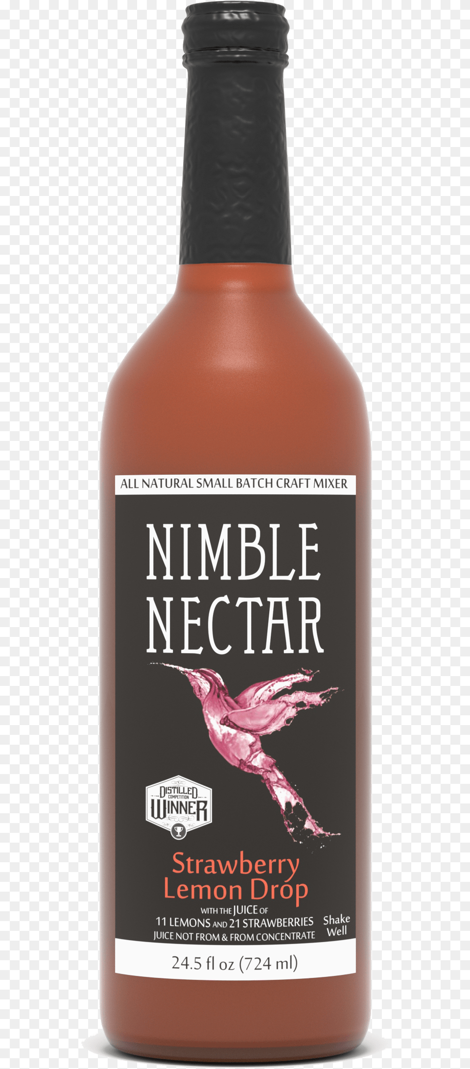 Strawberry Lemon Drop Nimble Nectar Small Batch Craft Mixer, Alcohol, Beverage, Liquor, Bottle Free Png Download
