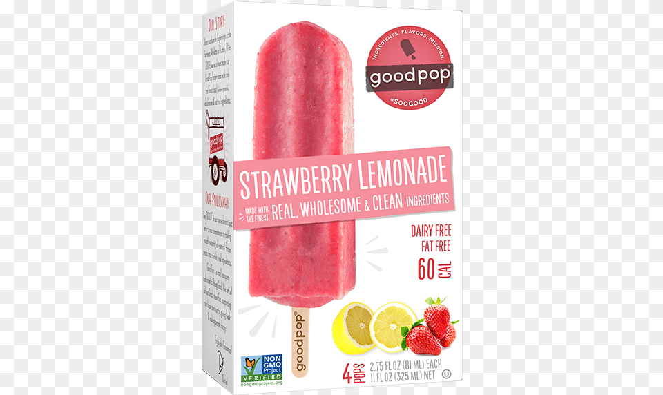 Strawberry Lemonade Goodpop Orange And Cream, Food, Ice Pop, Berry, Fruit Free Transparent Png
