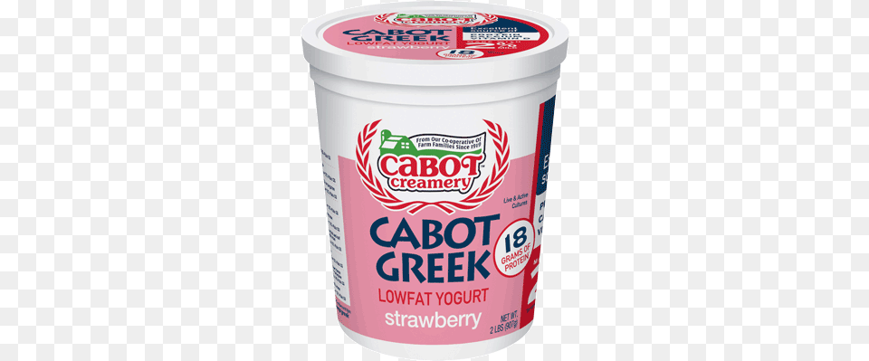 Strawberry Lowfat Greek Yogurt Cabot Vanilla Bean Yogurt, Dessert, Food, Can, Tin Free Transparent Png