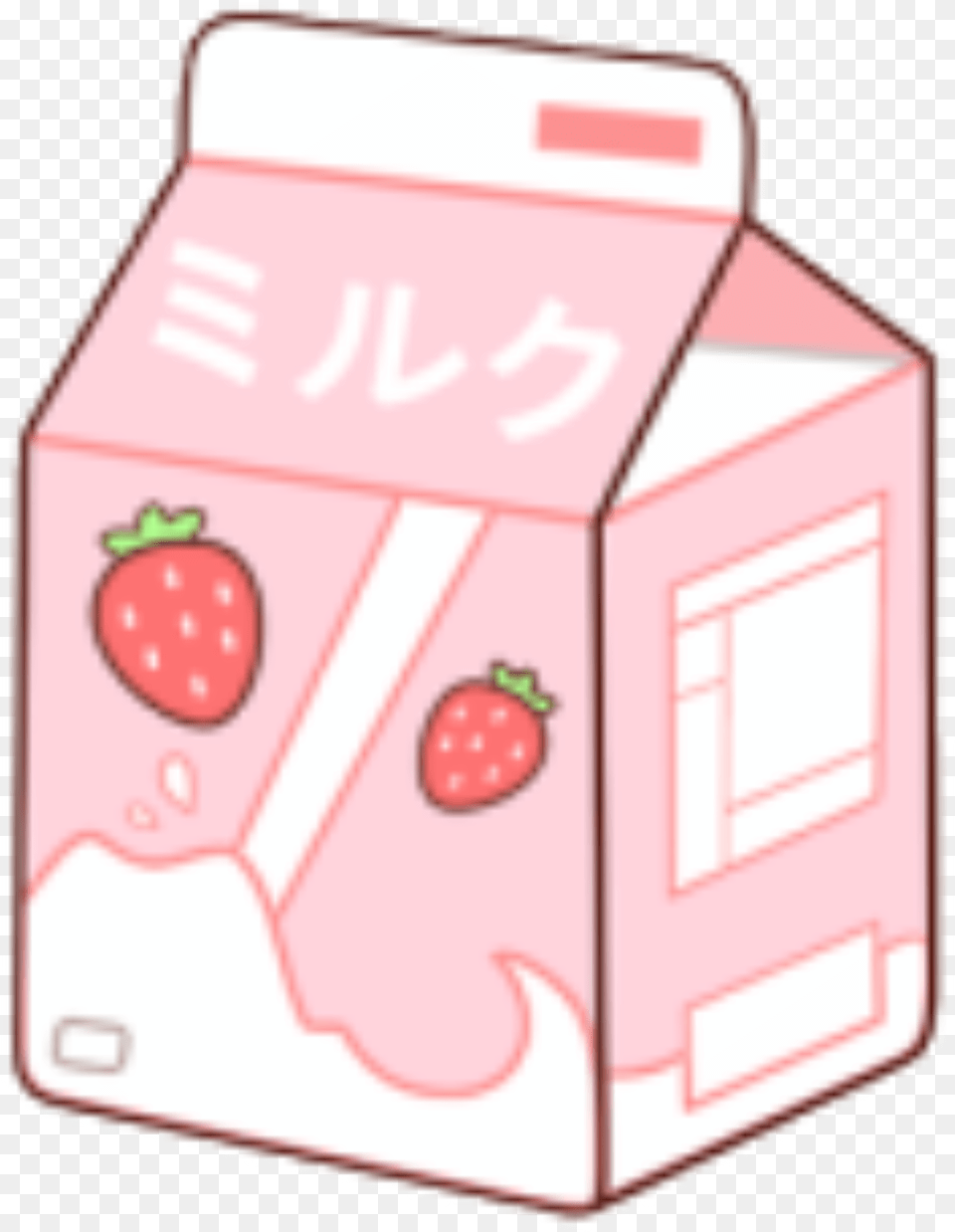 Strawberry Milk Carton Sticker By Bts X Ari Milk Carton Stickers, Beverage, Box, Cardboard, First Aid Free Png