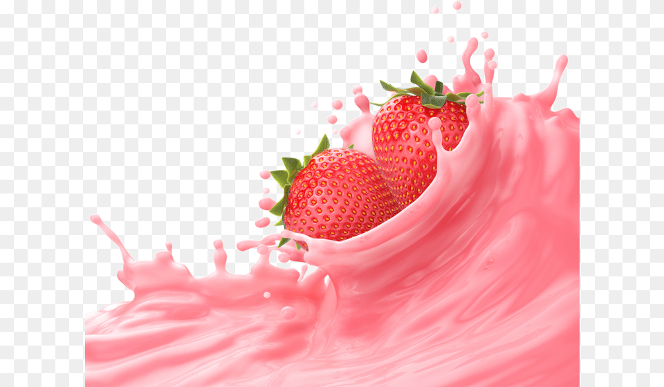 Strawberry Milk Strawberry Milk Splash, Berry, Food, Fruit, Plant Free Transparent Png