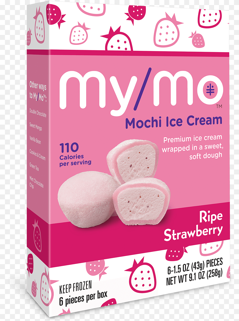 Strawberry Mochi Ice Cream, Food, Sweets Free Transparent Png