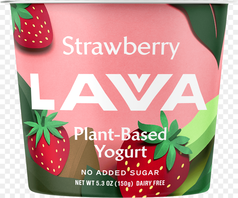 Strawberry Plant Based Yogurt Strawberry, Berry, Produce, Fruit, Food Png