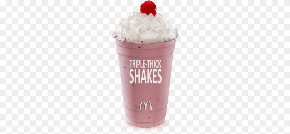 Strawberry Shake Mcdonalds Shake, Whipped Cream, Ice Cream, Food, Dessert Png Image