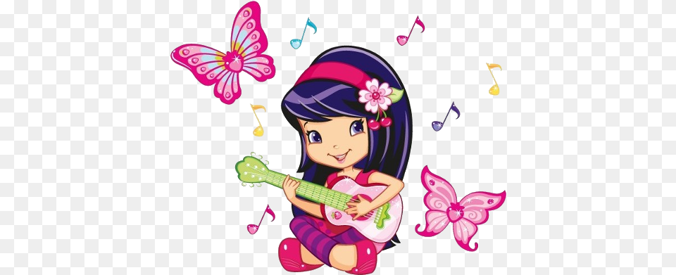 Strawberry Shortcake And Friends 1 Image Strawberry Shortcake Characters Musical, Purple, Baby, Person, Guitar Free Transparent Png