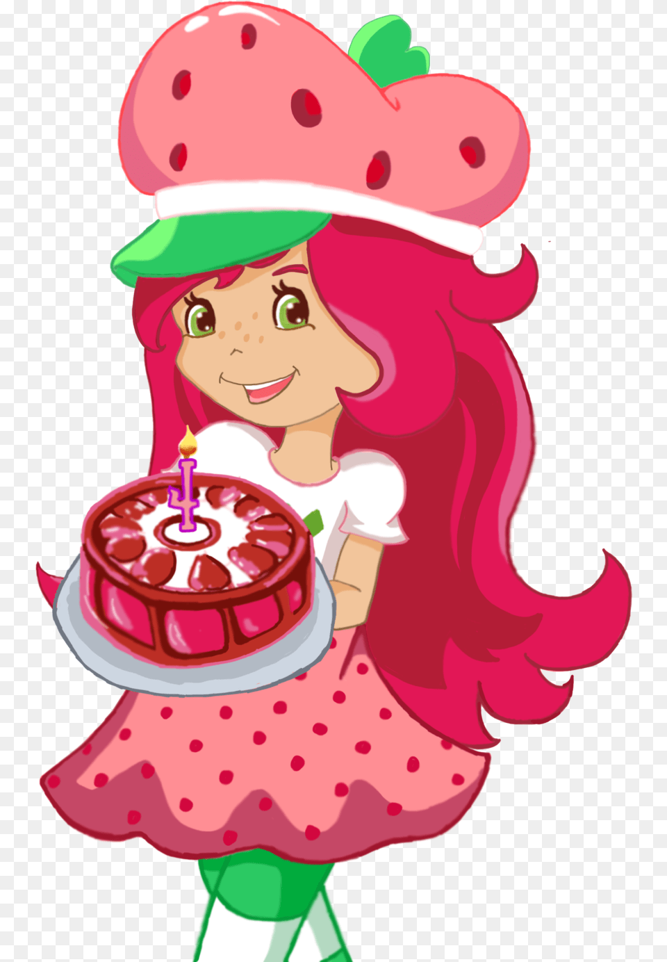 Strawberry Shortcake Birthday Clipart Strawberry Shortcake Transparent, Person, Birthday Cake, Cake, Cream Free Png Download