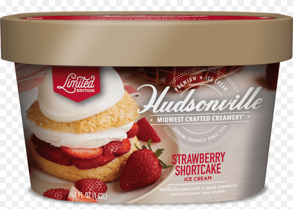 Strawberry Shortcake Carton Hudsonville Strawberry Shortcake Ice Cream, Whipped Cream, Dessert, Food, Ice Cream Free Png