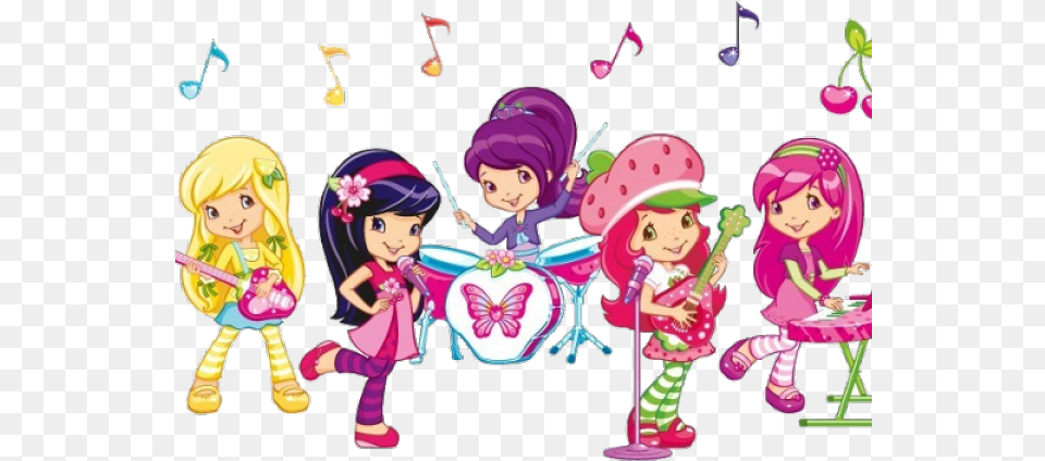 Strawberry Shortcake Cartoon Band, Book, Comics, Publication, Purple Free Png Download