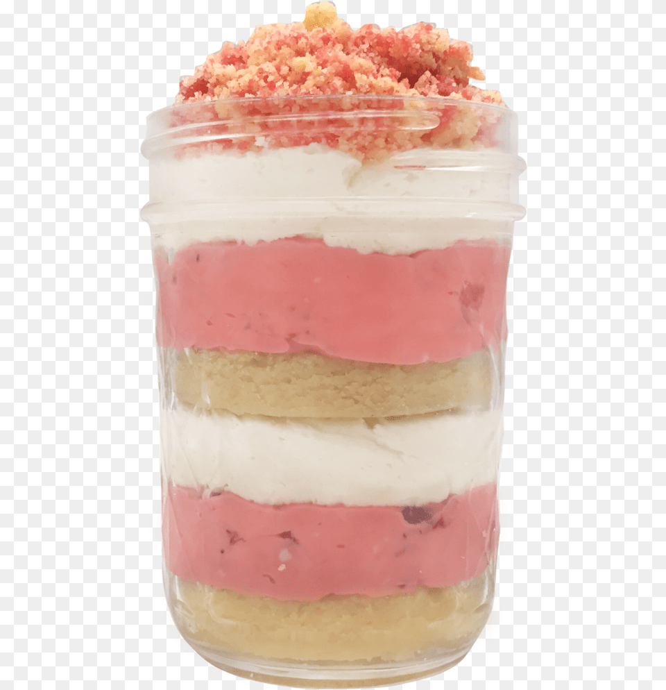Strawberry Shortcake Jars, Cream, Dessert, Food, Ice Cream Png Image
