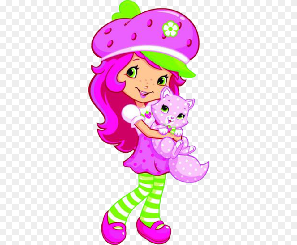 Strawberry Shortcake Strawberry Shortcake Custard Cupcake, Purple, Baby, Person, Face Png