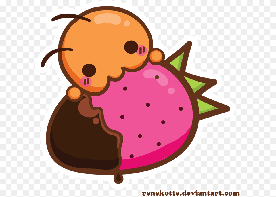 Strawberry Sticker For Ios Android Giphy Gif Animated Chocolate Strawberry Animated Gif, Food, Sweets, Cream, Dessert Free Png Download