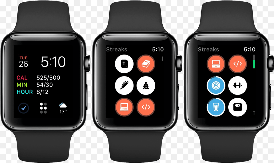 Streaks For Iphone And Apple Watch Apple Watch Starbucks App, Arm, Body Part, Person, Wristwatch Png