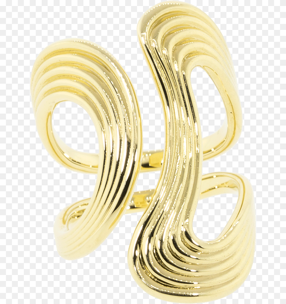 Stream Lines Open Gold Ring Solid, Accessories, Cuff, Jewelry, Smoke Pipe Png Image