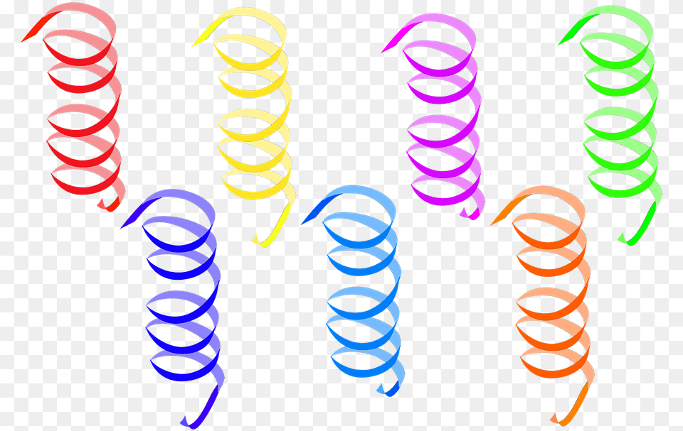 Streamer Party New Year S Eve Carnival Ringed Streamer, Coil, Spiral, Face, Head Free Transparent Png