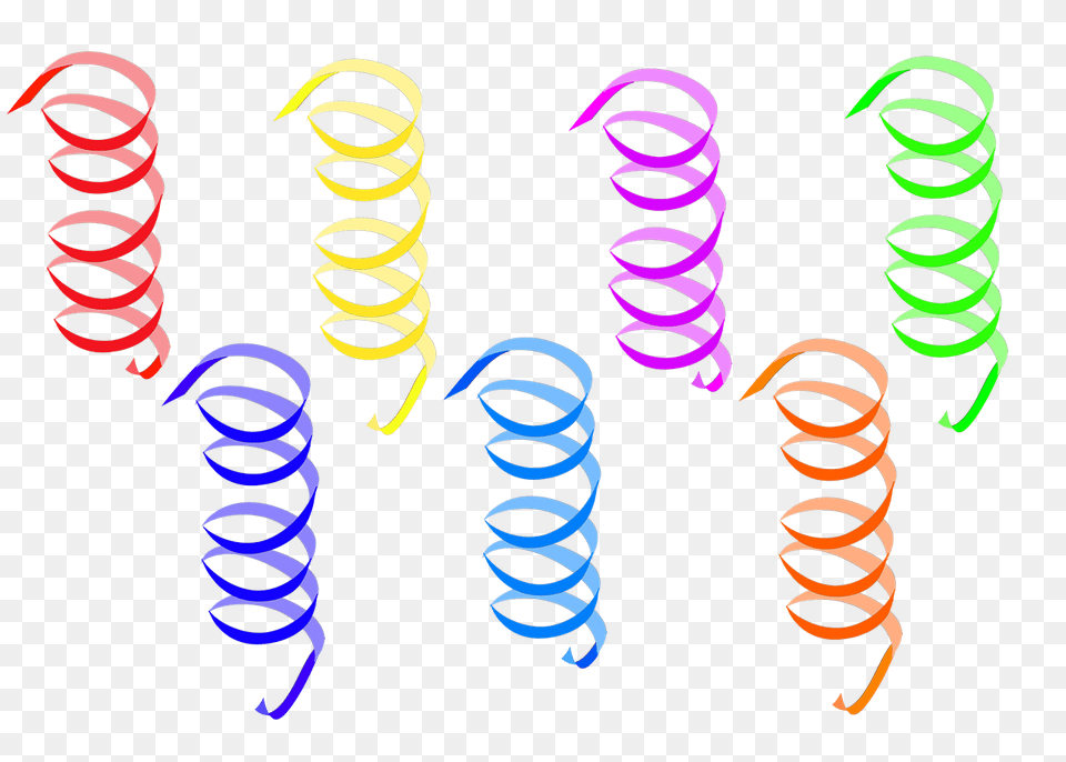 Streamers 7 Items, Coil, Spiral, Face, Head Free Png Download