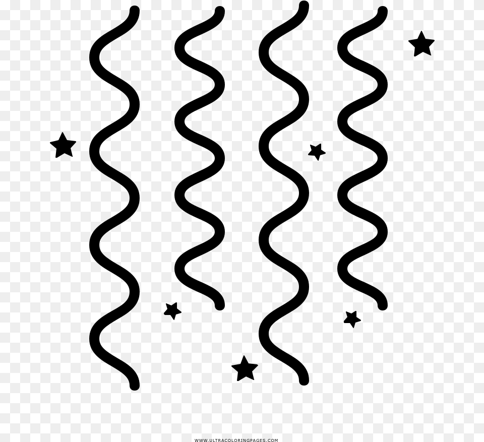 Streamers Coloring, Gray Free Transparent Png