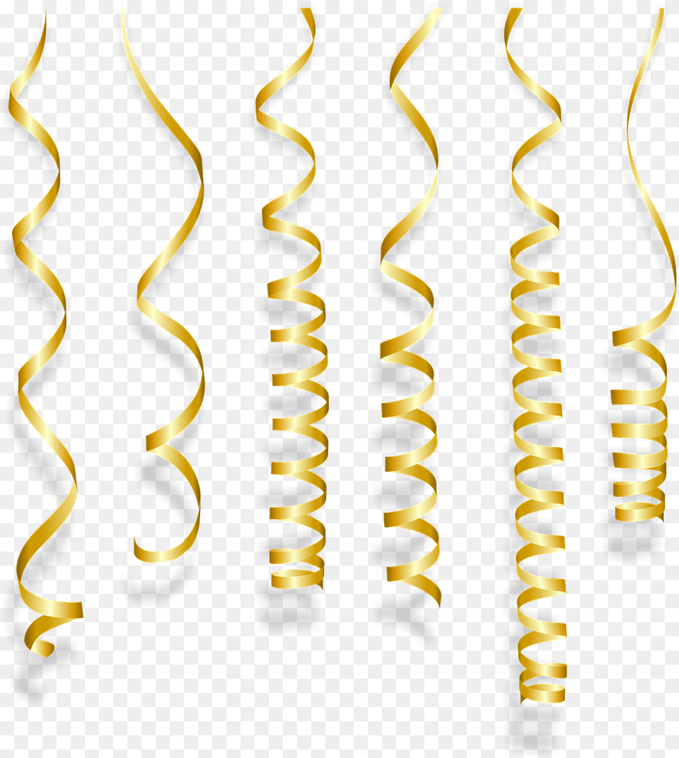 Streamers Fun Gold Picture Transparent Background Streamers, Coil, Spiral Free Png