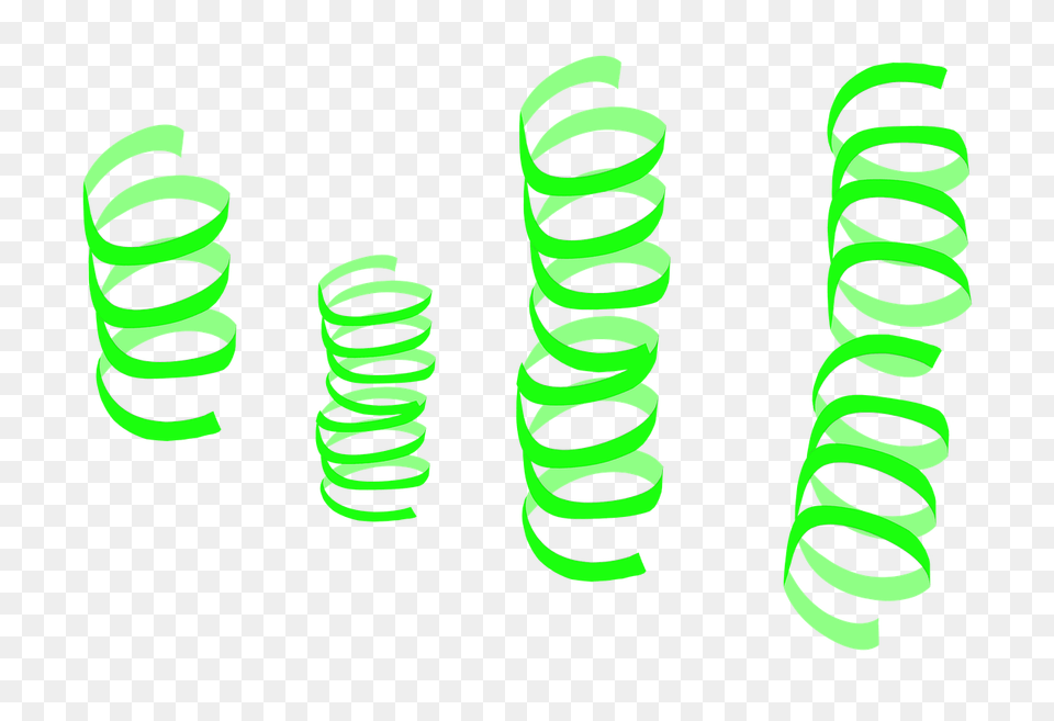 Streamers Green, Coil, Spiral Free Png