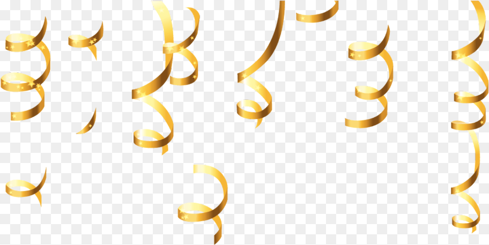 Streamers Party Ribbon Gold, Text, Person, Confetti, Paper Free Png
