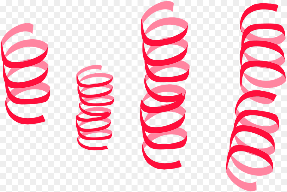 Streamers Red Streamers Graphic Transparent Background, Coil, Spiral, Dynamite, Weapon Free Png Download