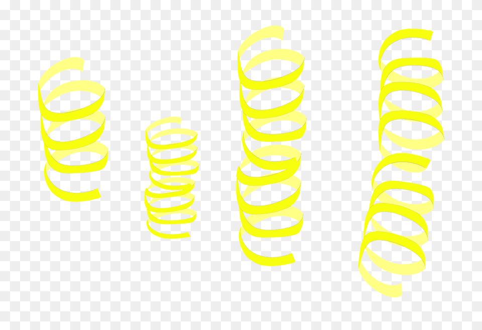 Streamers Yellow, Coil, Spiral Free Png