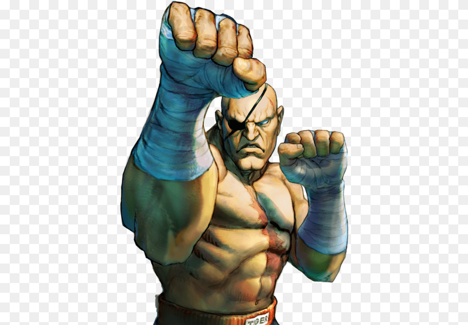 Street Fighter Origin Sagat Download Sagat Street Fighter, Body Part, Finger, Hand, Person Png