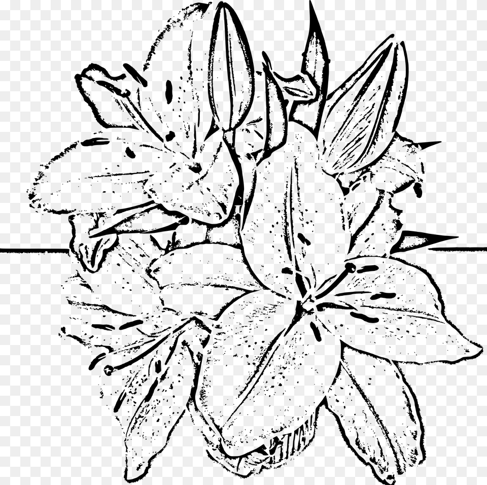 Street Flowers Woodcut Clip Arts, Gray Free Transparent Png